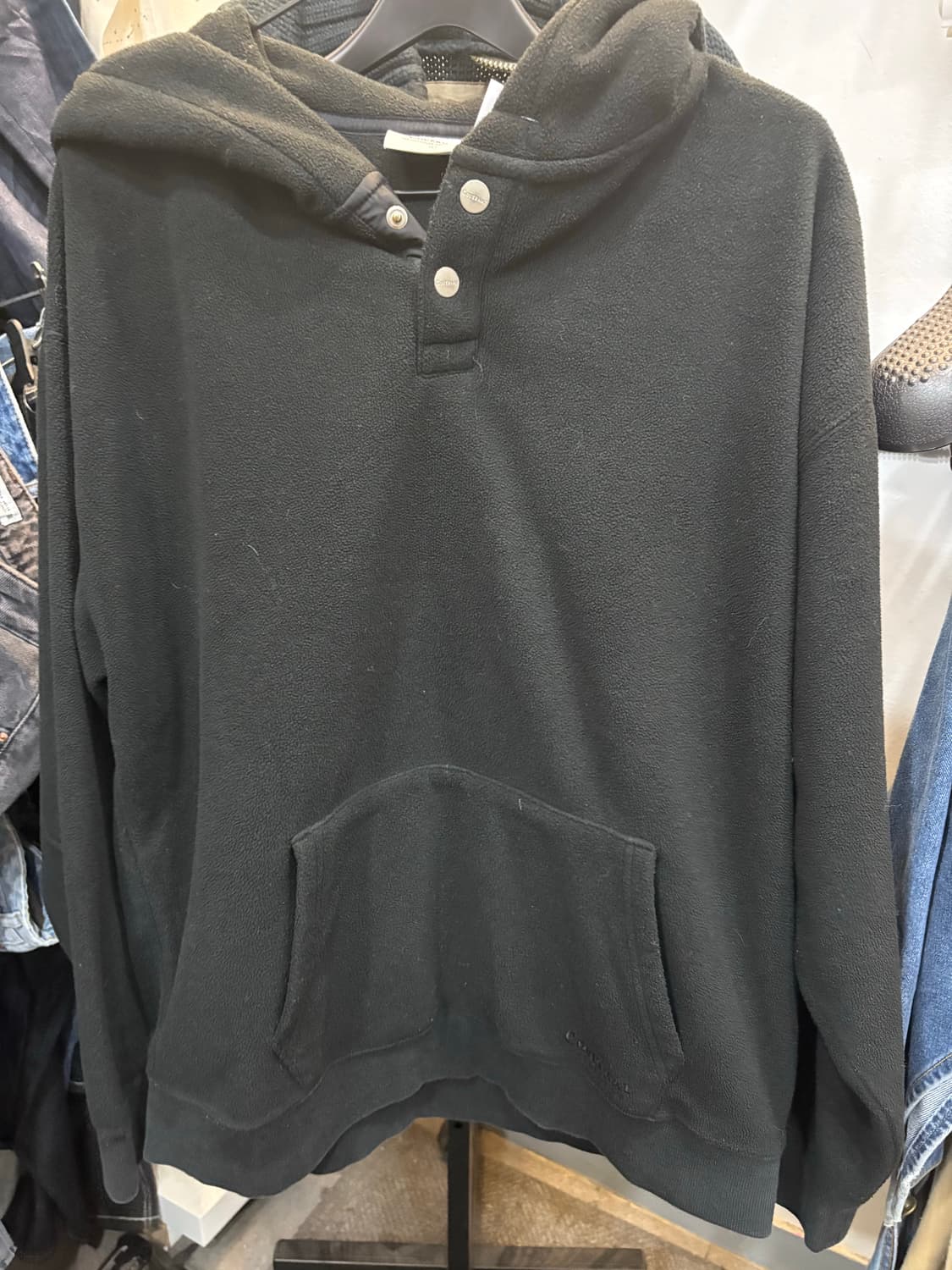 커버낫 블랙 플리스 풀오버 후드티 L 상품이미지2