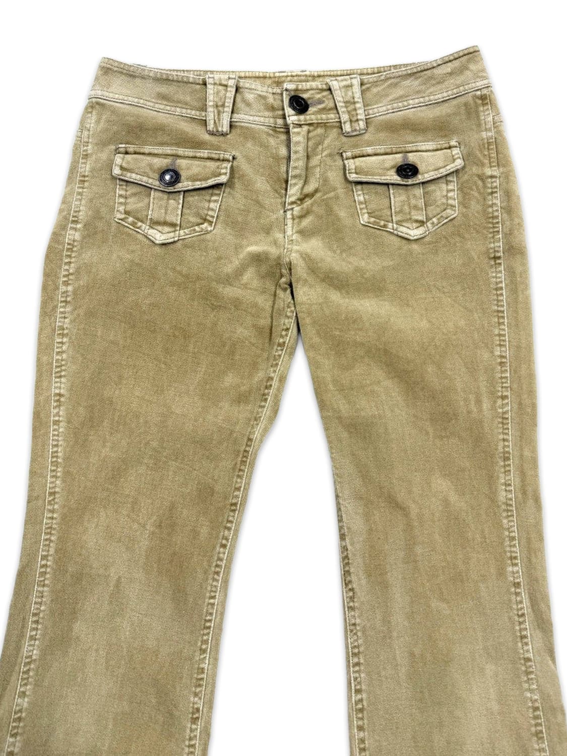 빈티지 라이트브라운 로우라이즈 코튜로이 부츠컷 팬츠 상품이미지2