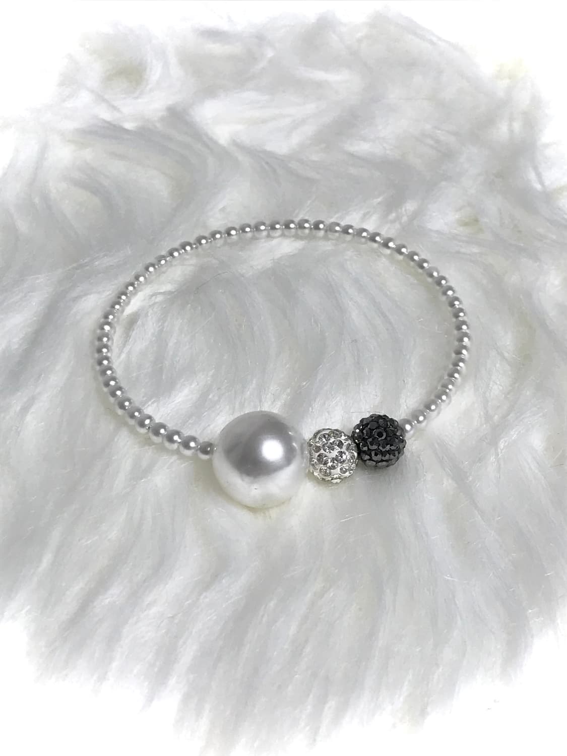 빈티지 진주 크리스탈 뱅글 레이어드 팔찌 상품이미지1