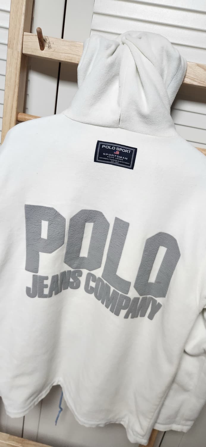 XL 폴로 스포츠 USA 성조기 빅로고 90S 양면 바람막이 후리스 자켓 상품이미지3