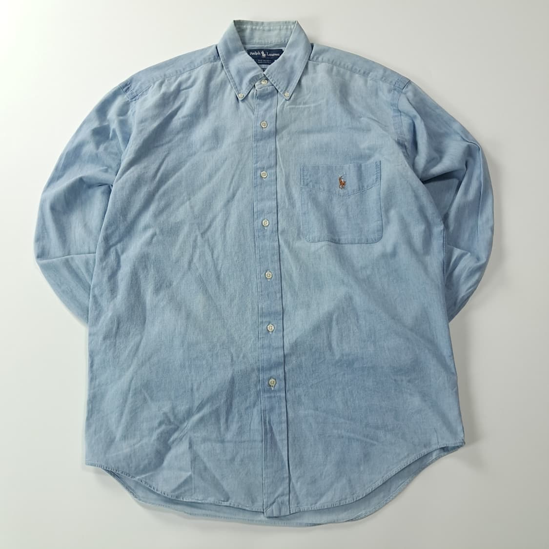 CK217 S 폴로 90s 필리핀판 빅셔츠 샴브레이 셔츠 남방 상품이미지1