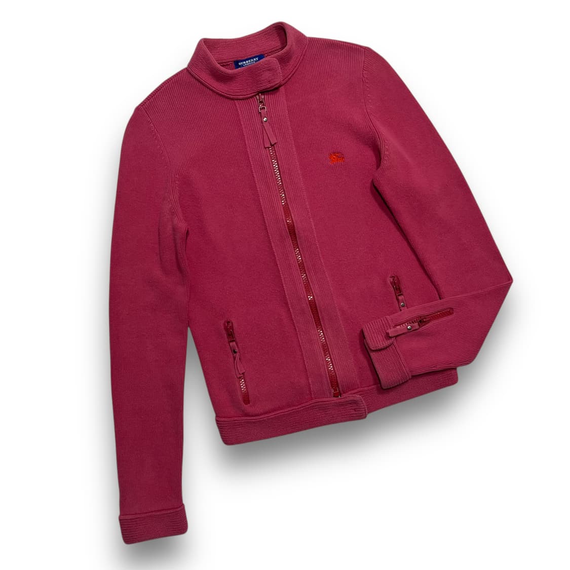 버버리 블루 라벨 y2k 딥 핑크 슬림 라이더 자켓 상품이미지2