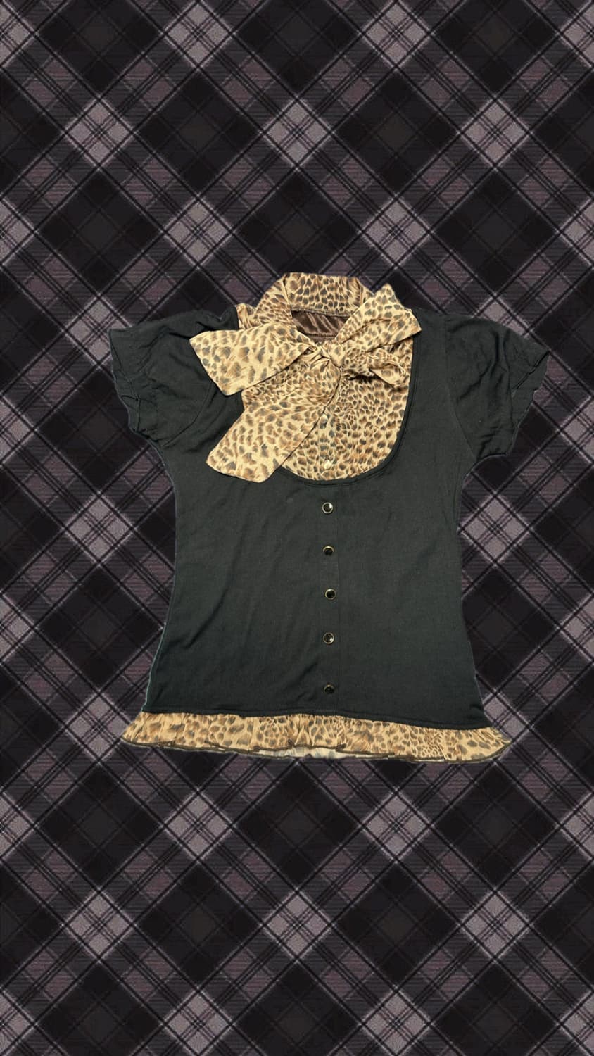 Gyaru leopard tshirt 상품이미지1