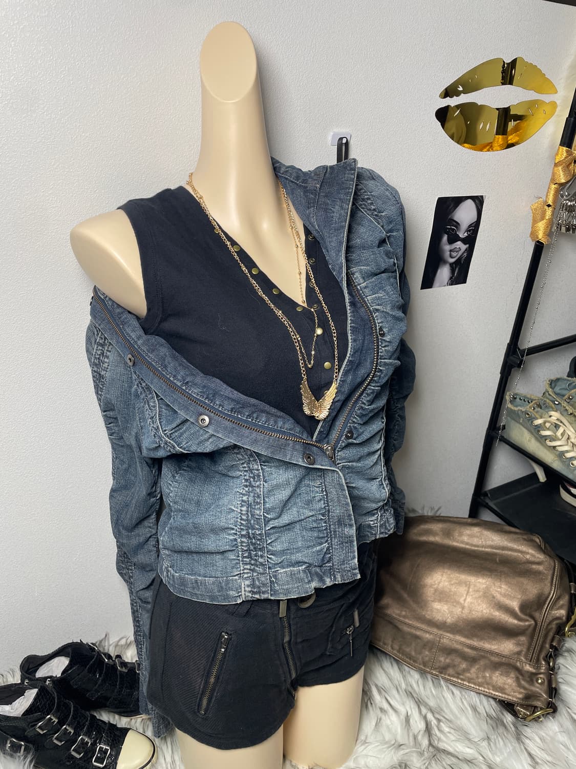 빈티지 DKNY 데님 셔링 자켓 상품이미지3