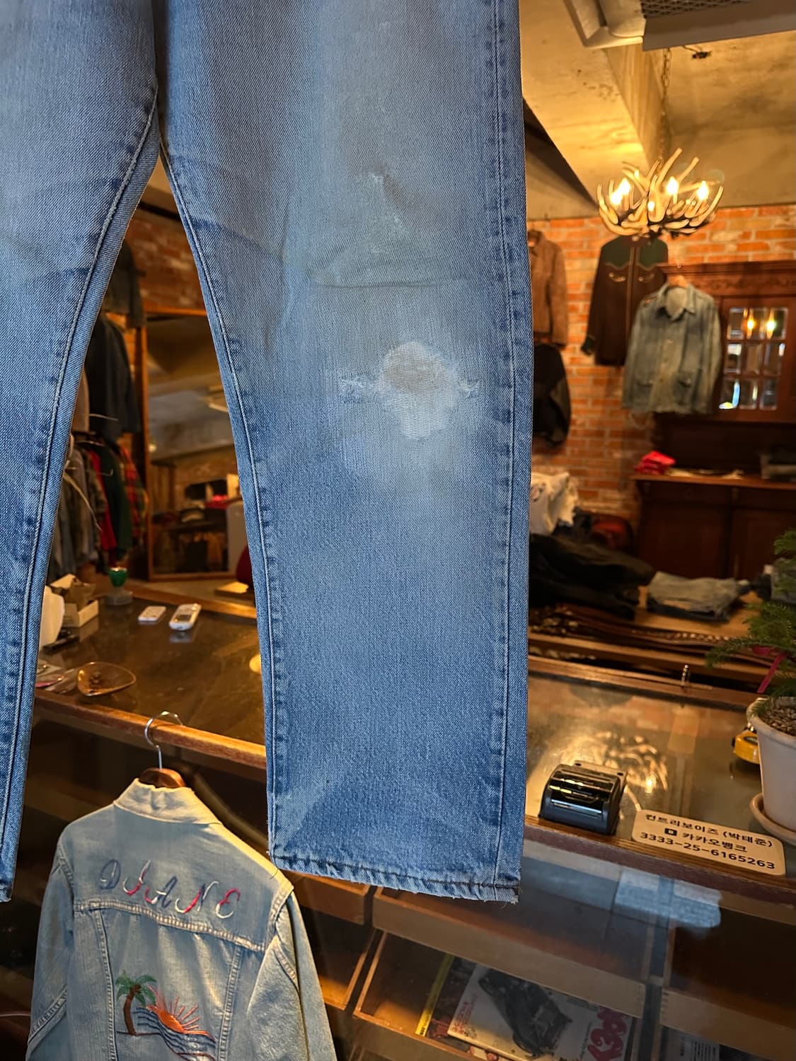 80s USA 빈티지 리바이스 501 66후기 논셀비지 데님 팬츠 상품이미지3