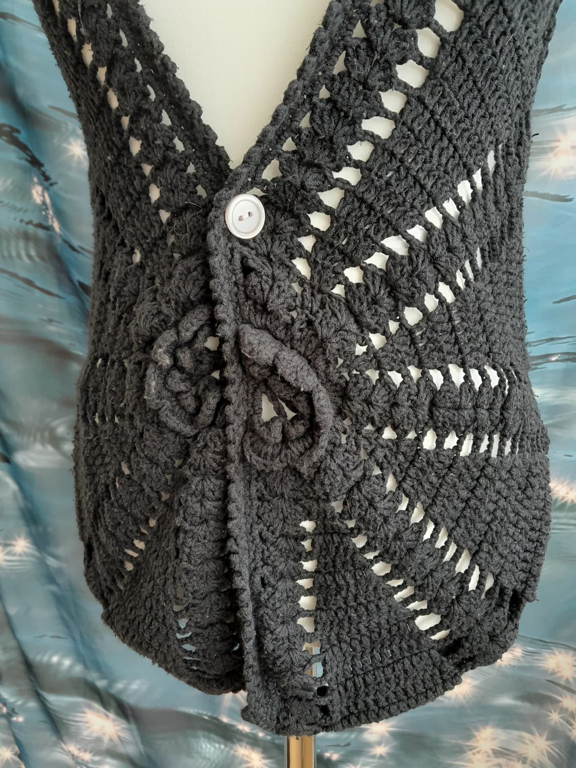 블랙 크로셰 조끼 베스트 상품이미지2