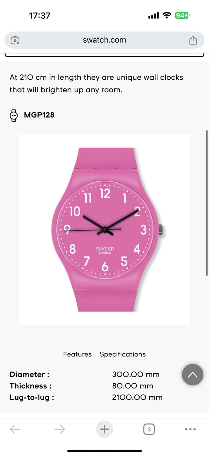 스와치 MGP128 핑크 시계 상품이미지10