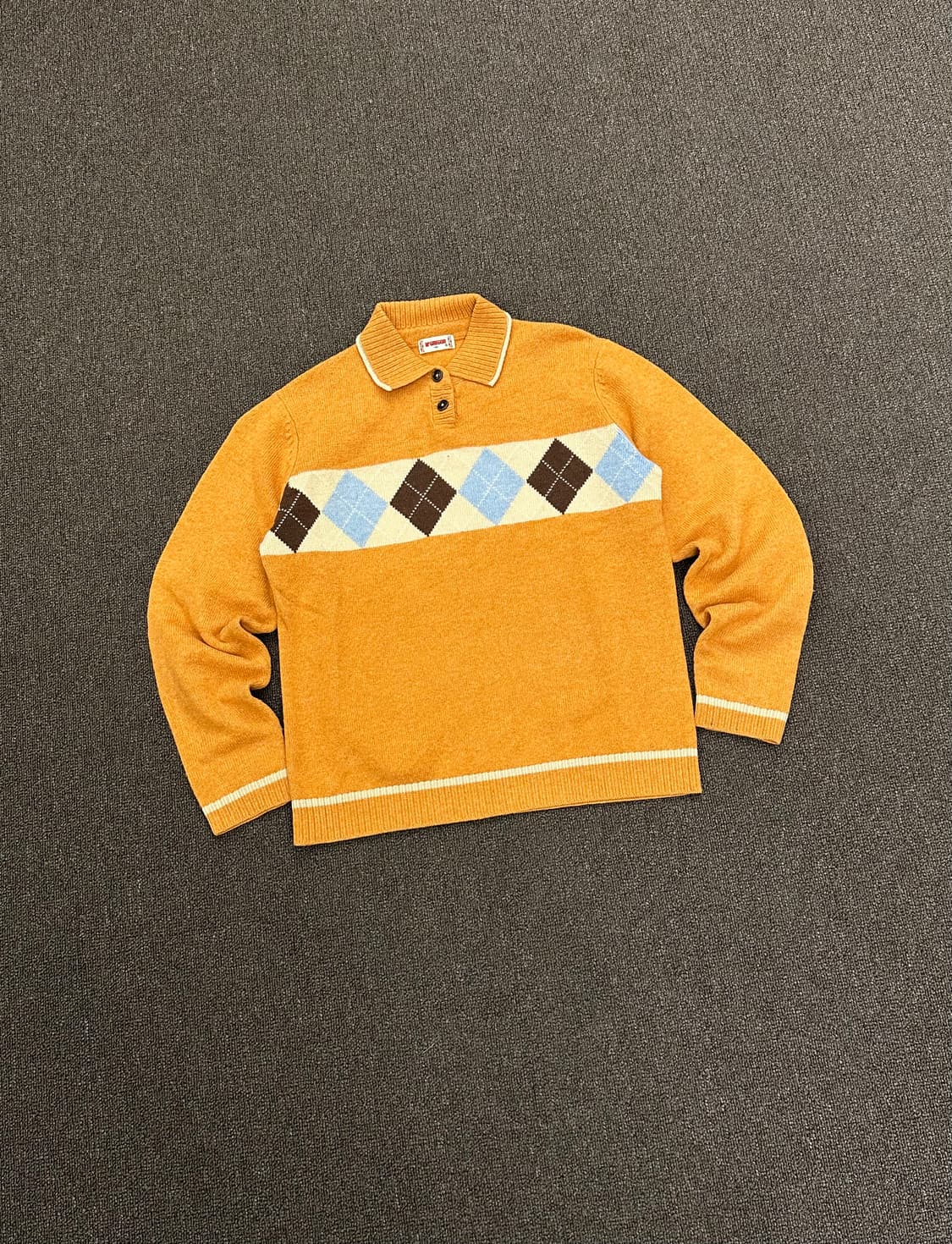 M)McGregor 빈티지 여성 아가일 패턴 폴로 니트 상품이미지1