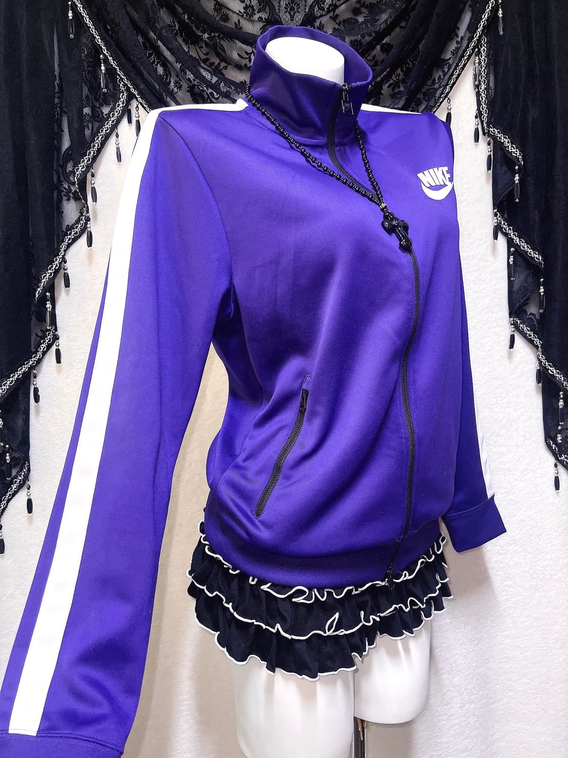 나이키 퍼플 트랙탑 져지 저지 집업 스포티  y2k 와투케 갸루 핀터 상품이미지3