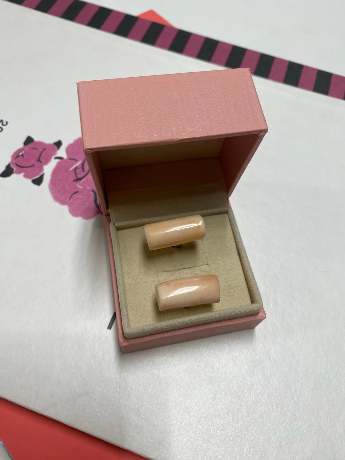 리얼 산호석 커프스 버튼 세트 상품이미지2