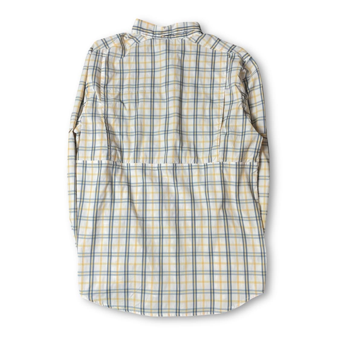 컬럼비아 화이트 옐로우 블루 투포켓 체크 폴리 긴팔 셔츠 M 상품이미지2