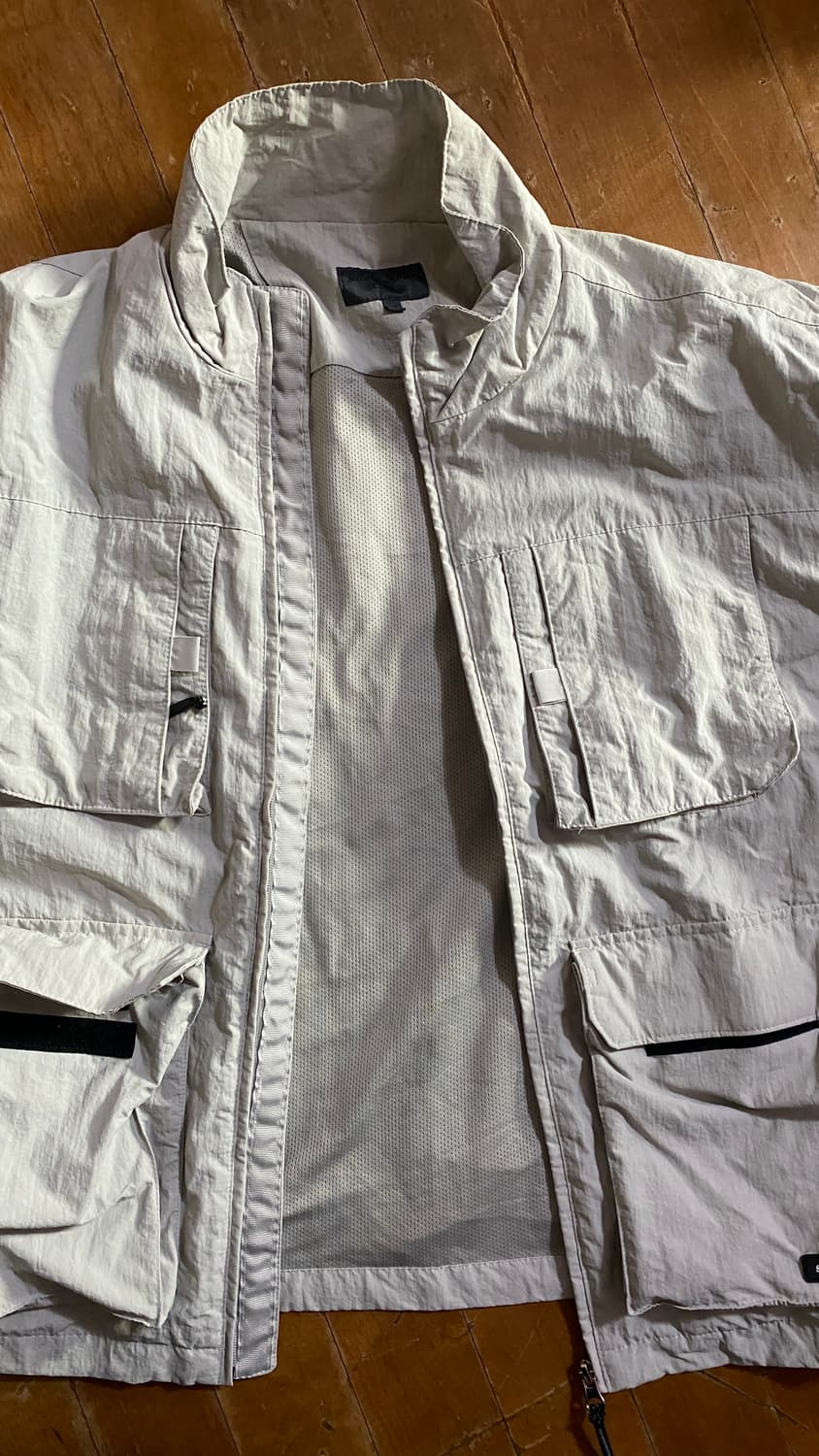 세컨드모놀로그 라이트 그레이 포켓 바람막이 자켓 XL 상품이미지1