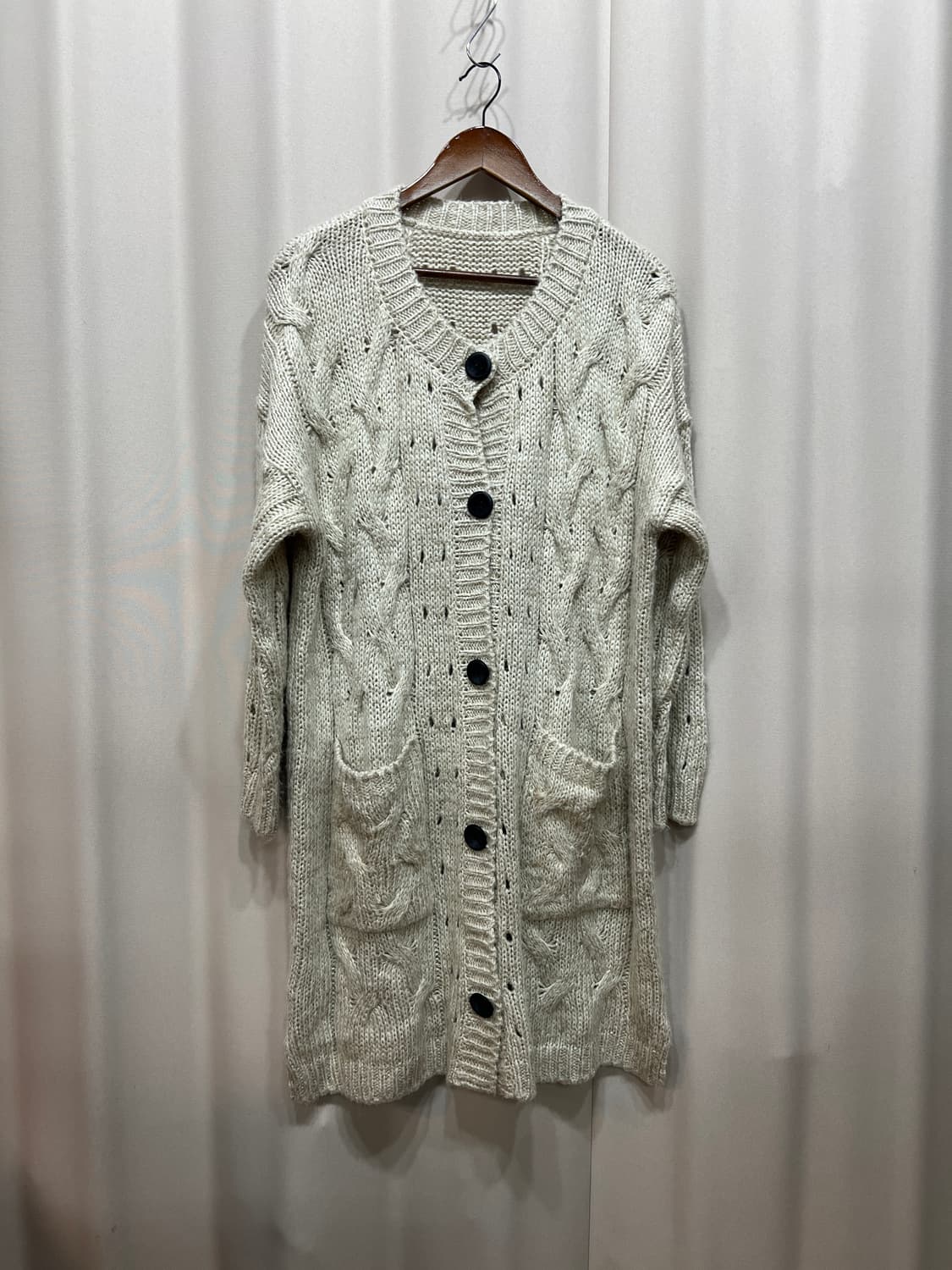 빈티지 여성 케이블 니트 롱 가디건 상품이미지2