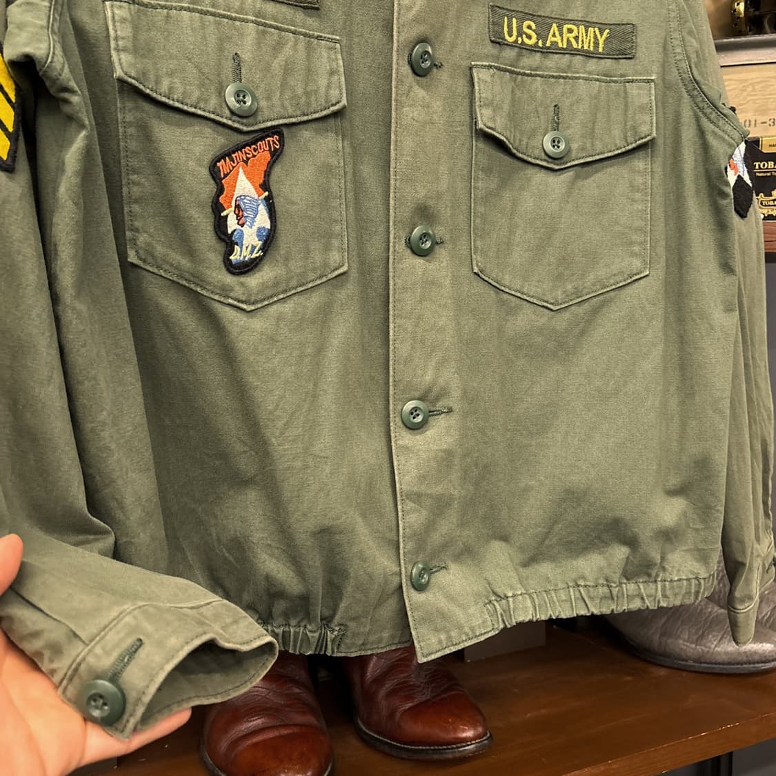 90s 아비렉스 OG-108 DMZ 패치워크 코튼 필드셔츠 N1147 상품이미지4