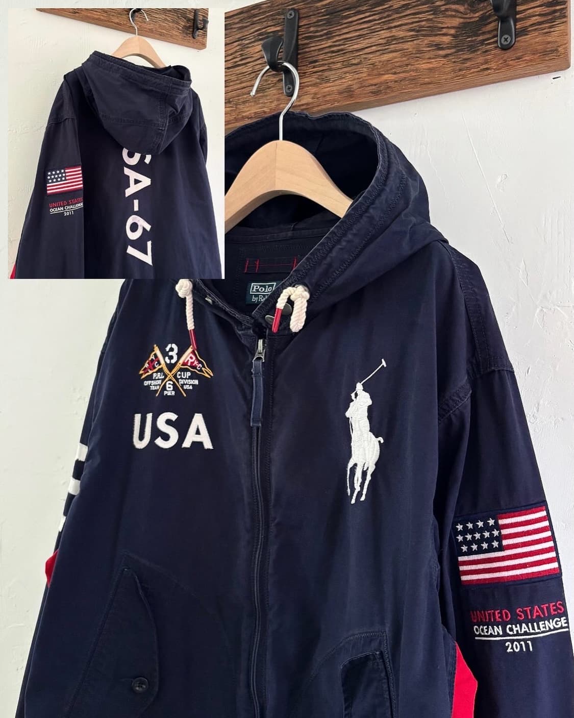 Polo 폴로 랄프로렌 빅포니 USA패치로고 후드 자켓 상품이미지1