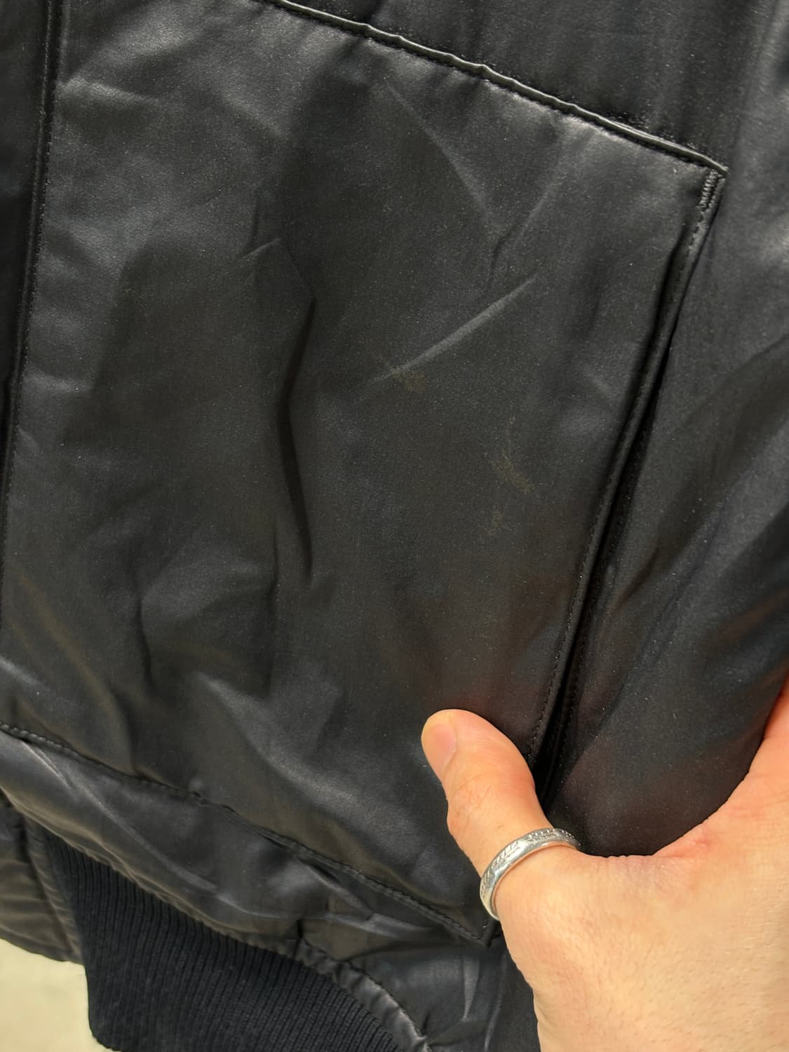 아티잔 레더 후드 레이어드 봄버자켓 상품이미지10