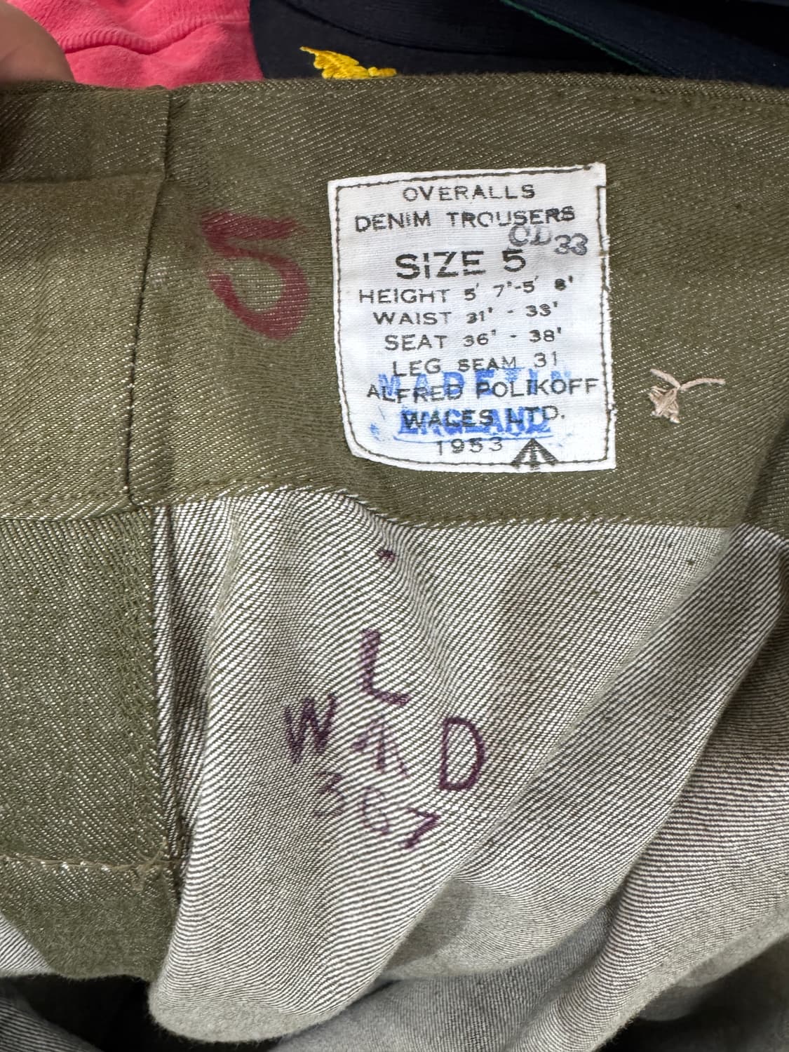 1953 영국군 그린 데님 트라우저 상품이미지7