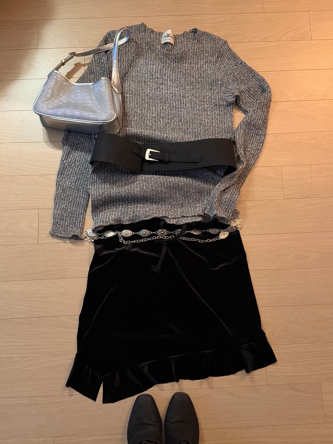 그물 니트 그레이 상품이미지1