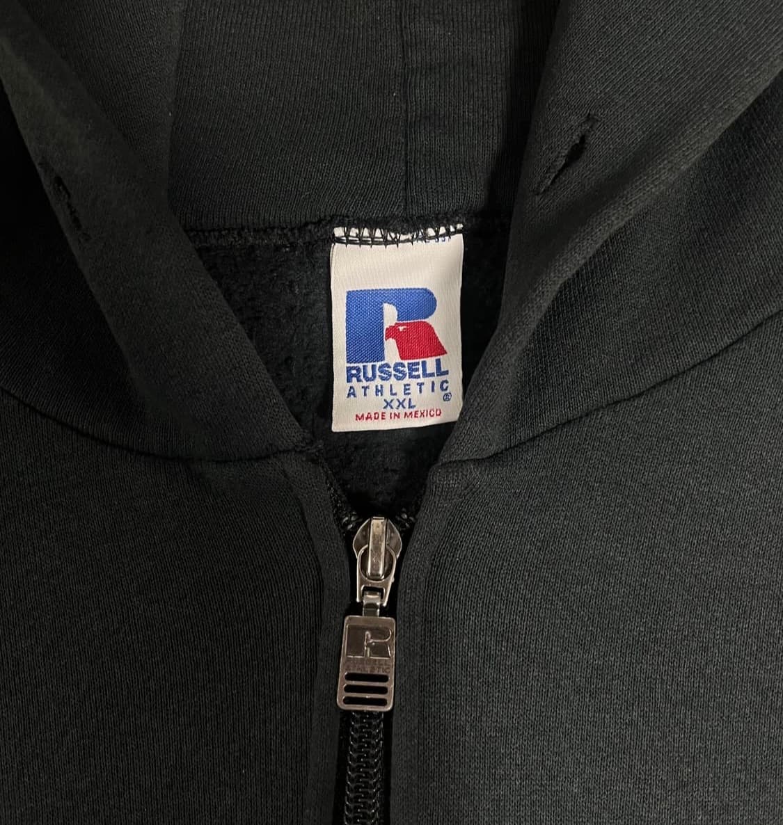 90s 빈티지 러셀 후드집업 블랙 상품이미지2