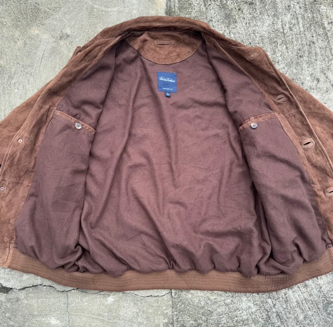 [XL~XXL] 브룩스 브라더스 스웨이드 가죽 블루종 자켓 상품이미지2