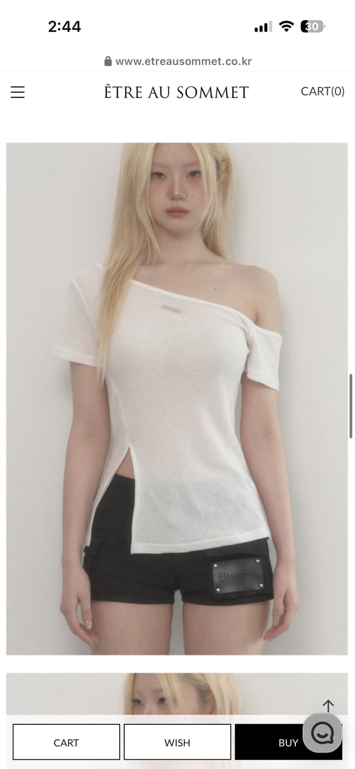 택o 에트오소메 원숄더 베이직 슬릿 탑 상품이미지1