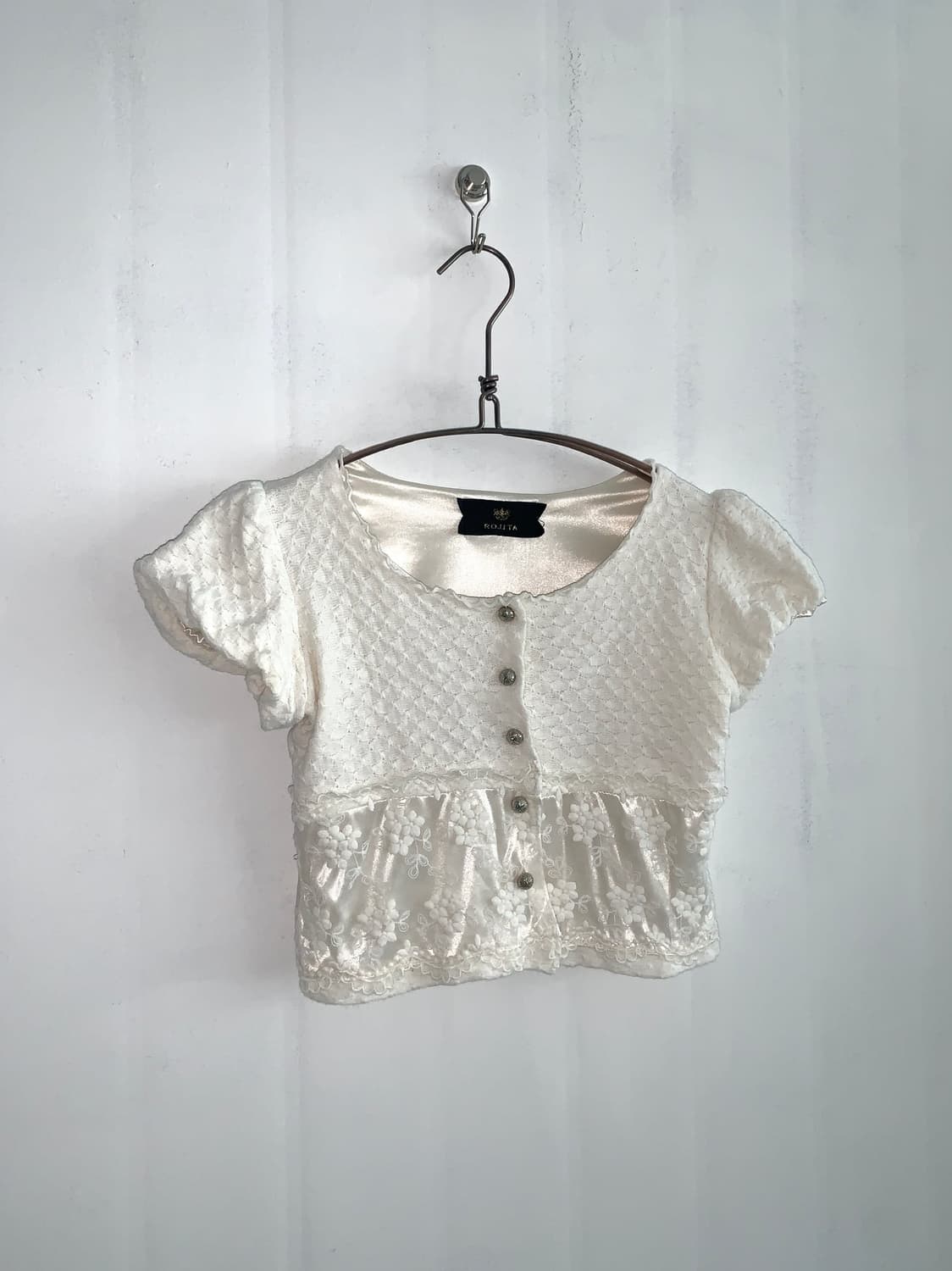 ROJITA Ivory Romantic Cropped Cardigan 상품이미지8