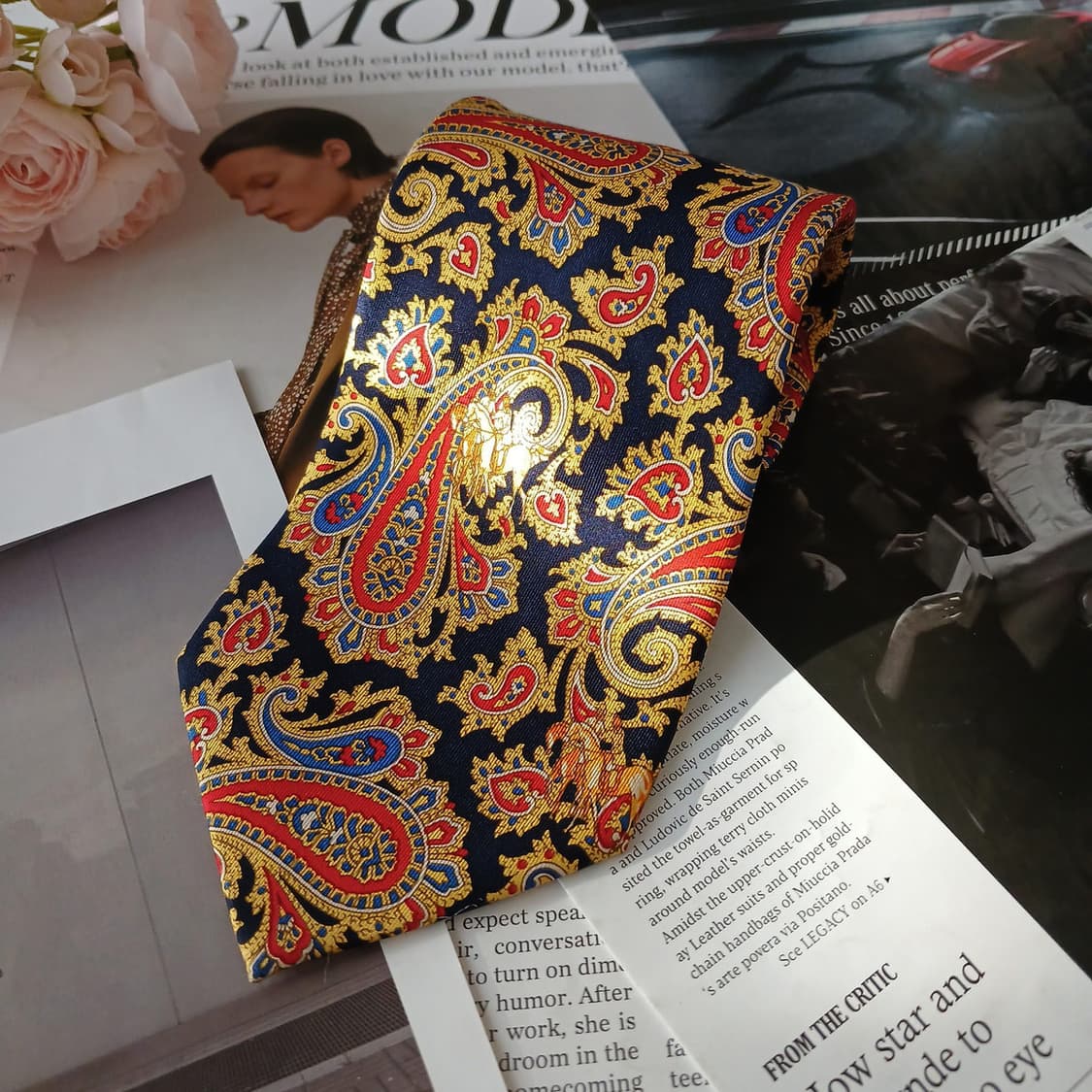 닥스 실크 블랙 페이즐리 패턴 넥타이 10cm A+등급 A19370
 상품이미지4