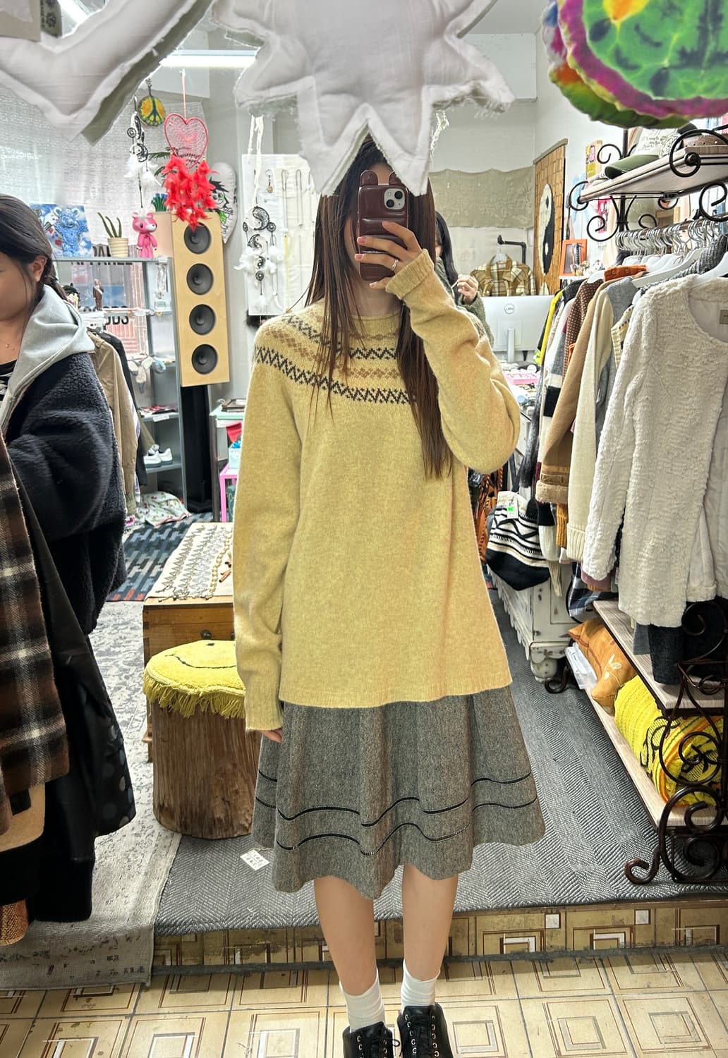 빈티지 니트&치마 세트 상품이미지1