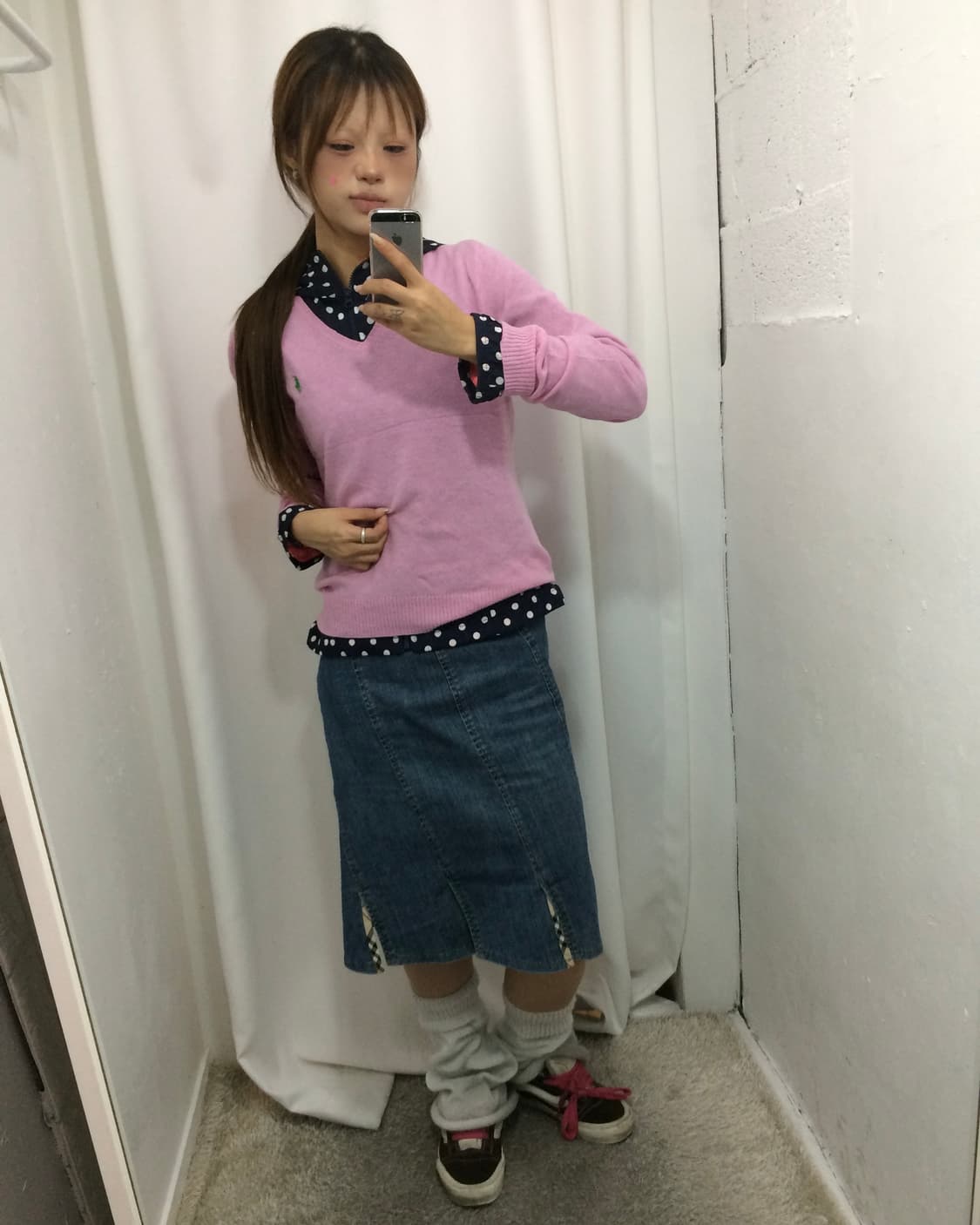 핑크 폴로 브이넥 코디 상품이미지3