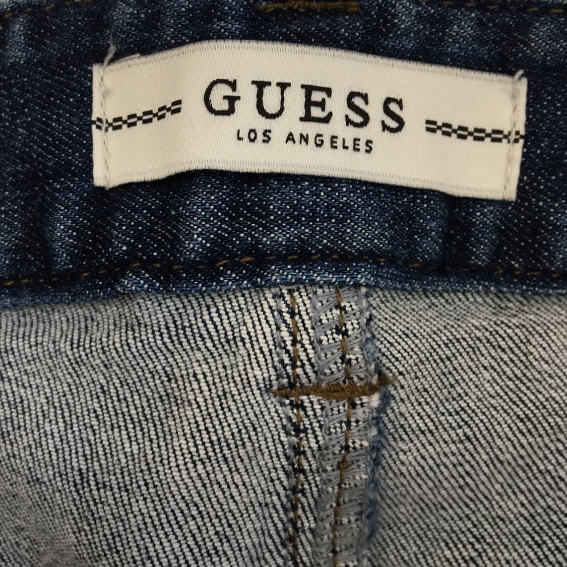 게스 (새상품) 화이트레더패치 인디고 데님진 29 인치  상품이미지5