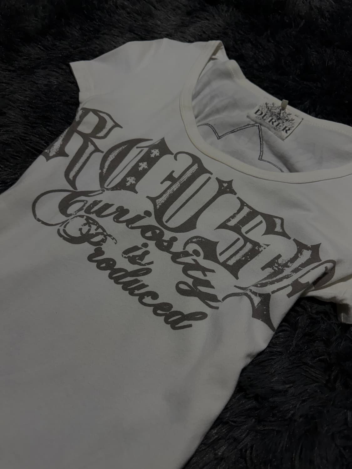 DURER 십자가 레터링 글리터 Y2K 반팔 상품이미지4