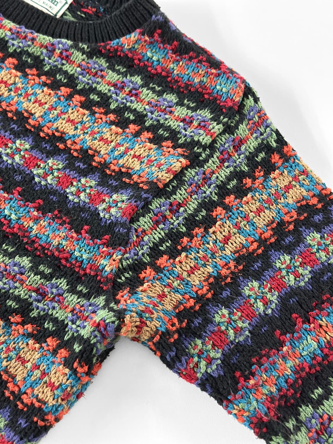 80s 빈티지 엘엘빈 페어 아일 코튼 스웨터 상품이미지7