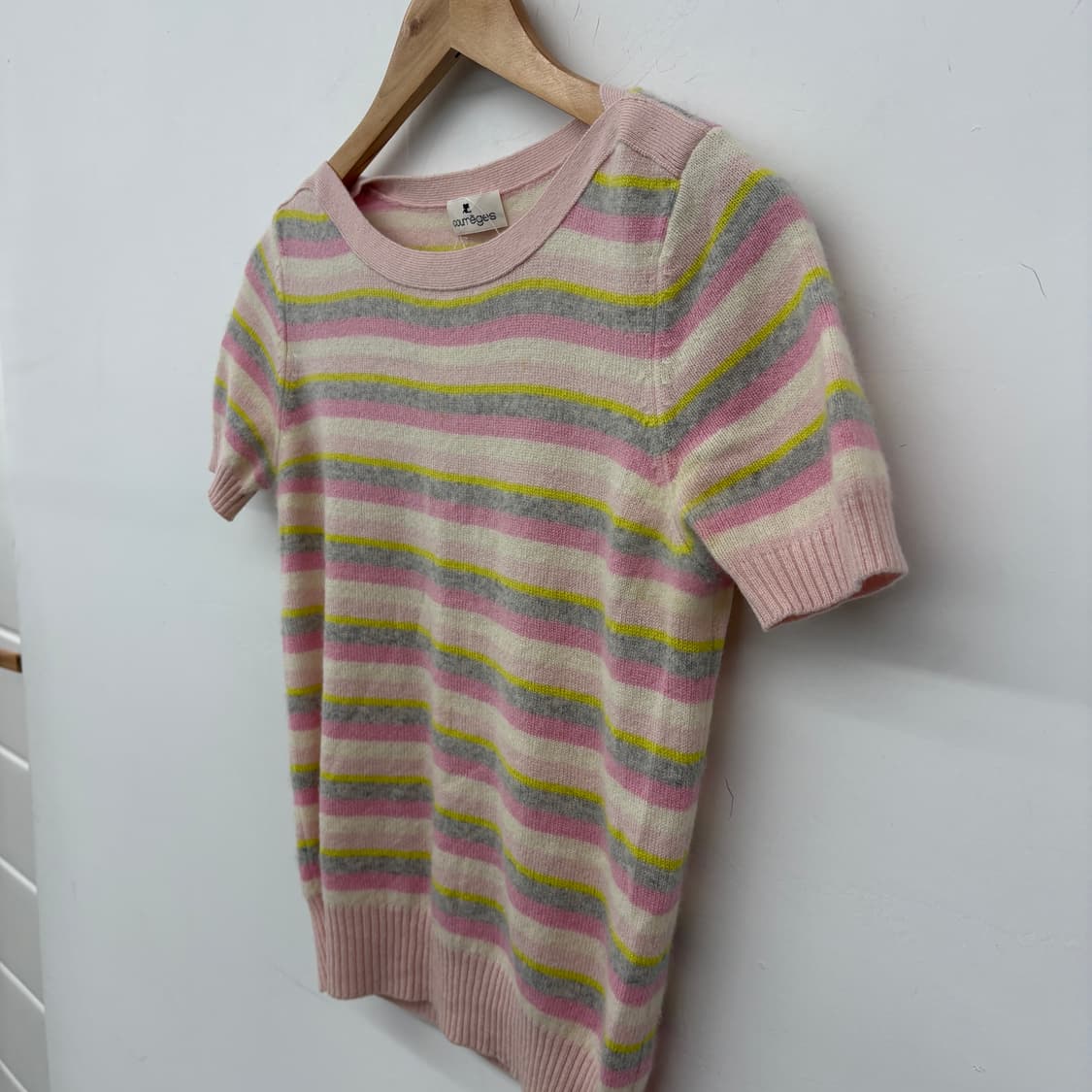 courreges 스트라이프 반팔 니트 여성XS 상품이미지5