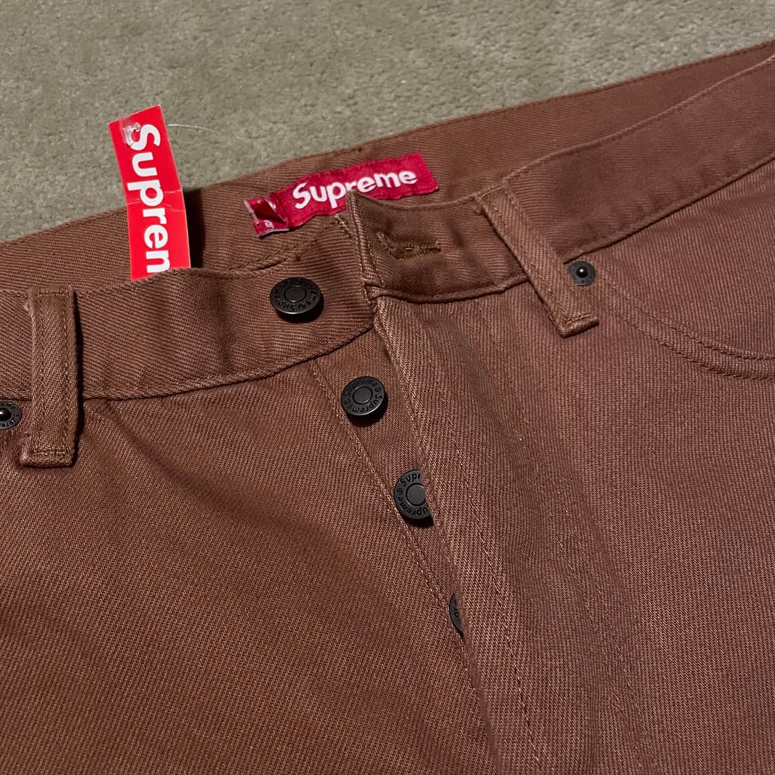 슈프림 브라운 레귤러 팬츠 상품이미지4