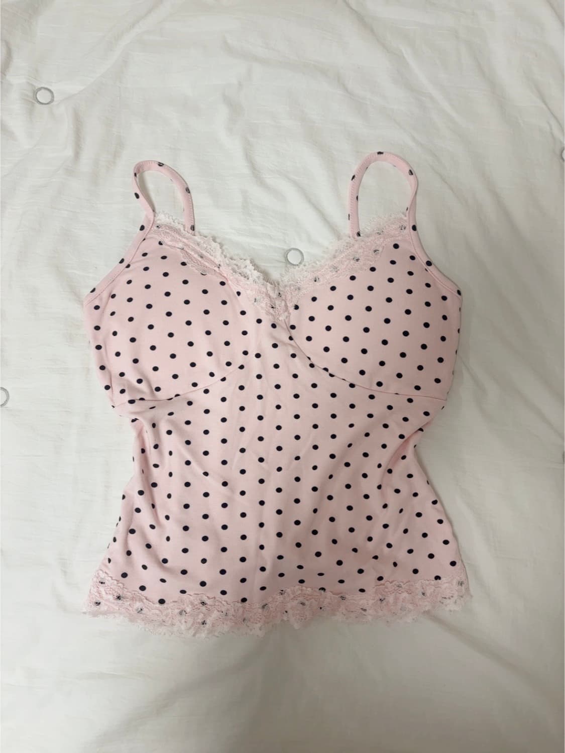 핑크 도트 레이스 나시 상품이미지1