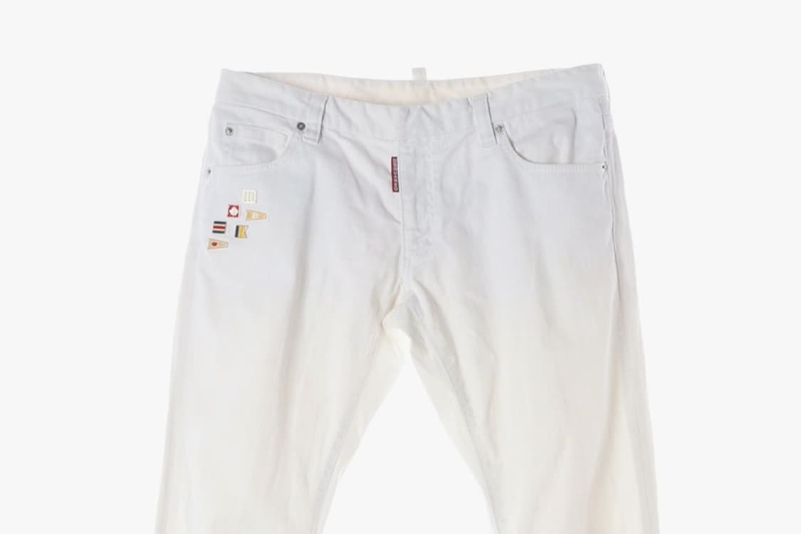 디스퀘어드2 시그널 플래그 자수 화이트 데님 팬츠 48 상품이미지3