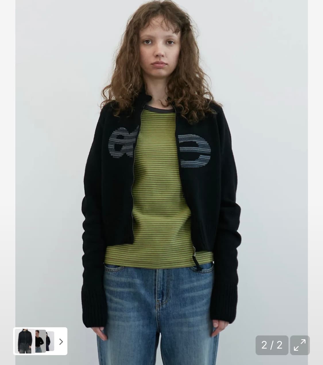 엔조블루스 니들 로고 하이넥 집업 (black) 상품이미지2