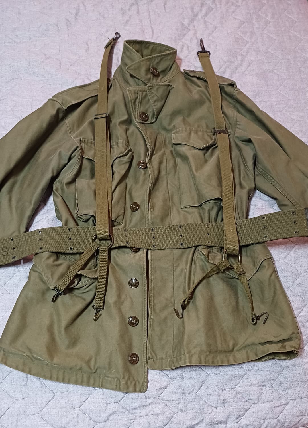 오리지널 미군 이차대전 M-43 필드재킷 야전상의, 벨트, 서스펜더 상품이미지4