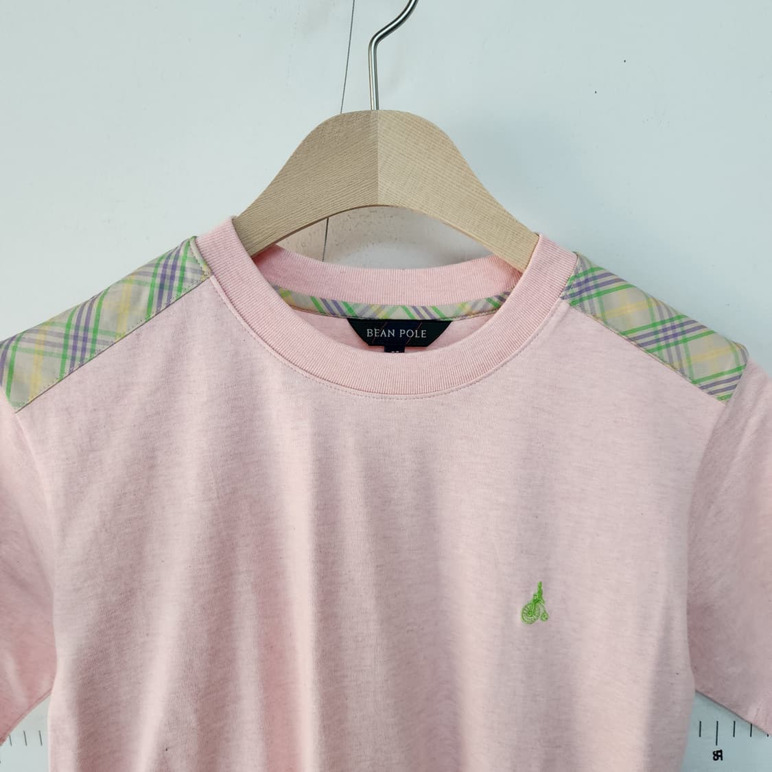 빈폴 핑크색 체크 반팔 티셔츠 상품이미지2