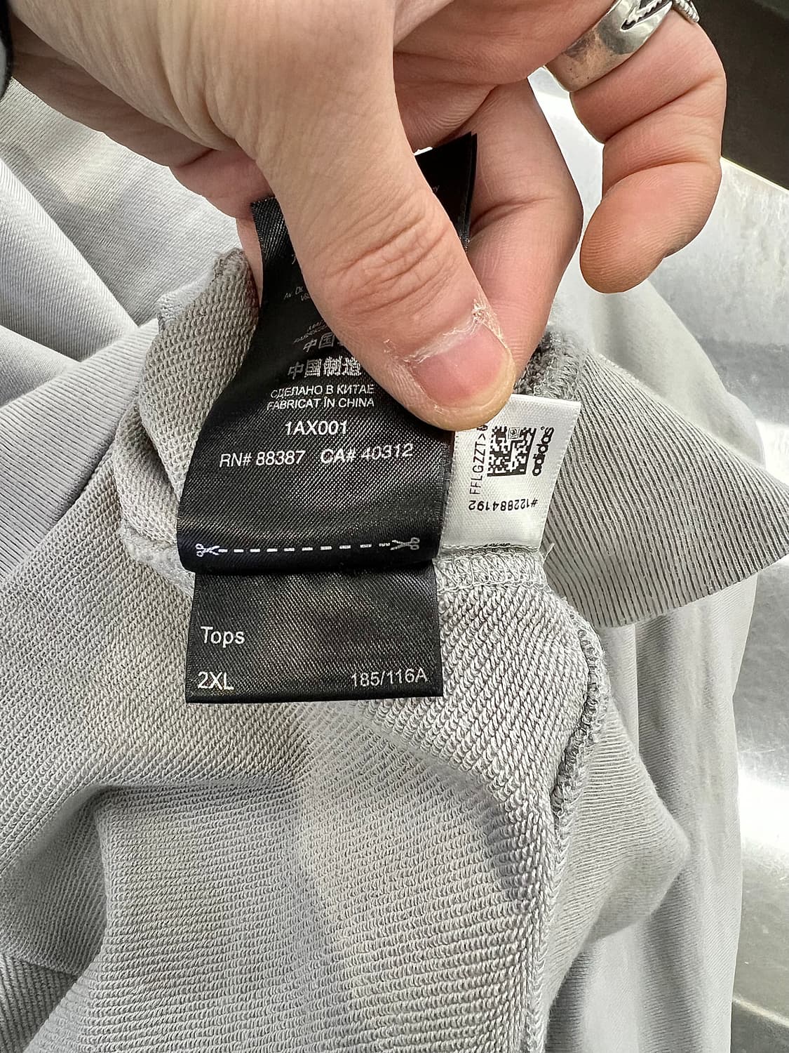 y-3 라이트 그레이 레이어드 스트레치 후디 상품이미지10