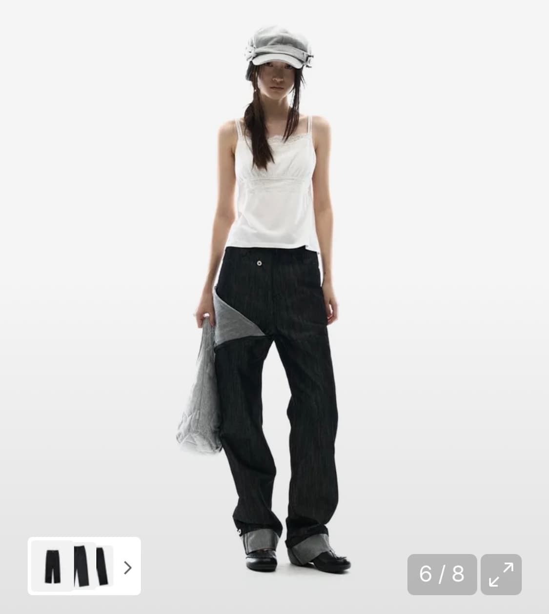 오호스 메탈 데님 팬츠 상품이미지1