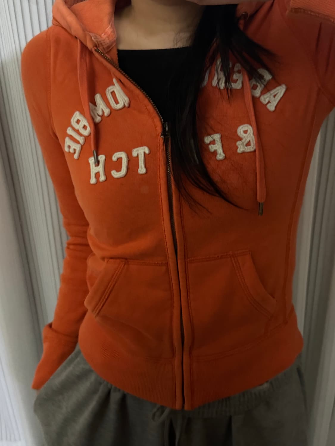 아베크롬비 오렌지 후드집업 xs 상품이미지1