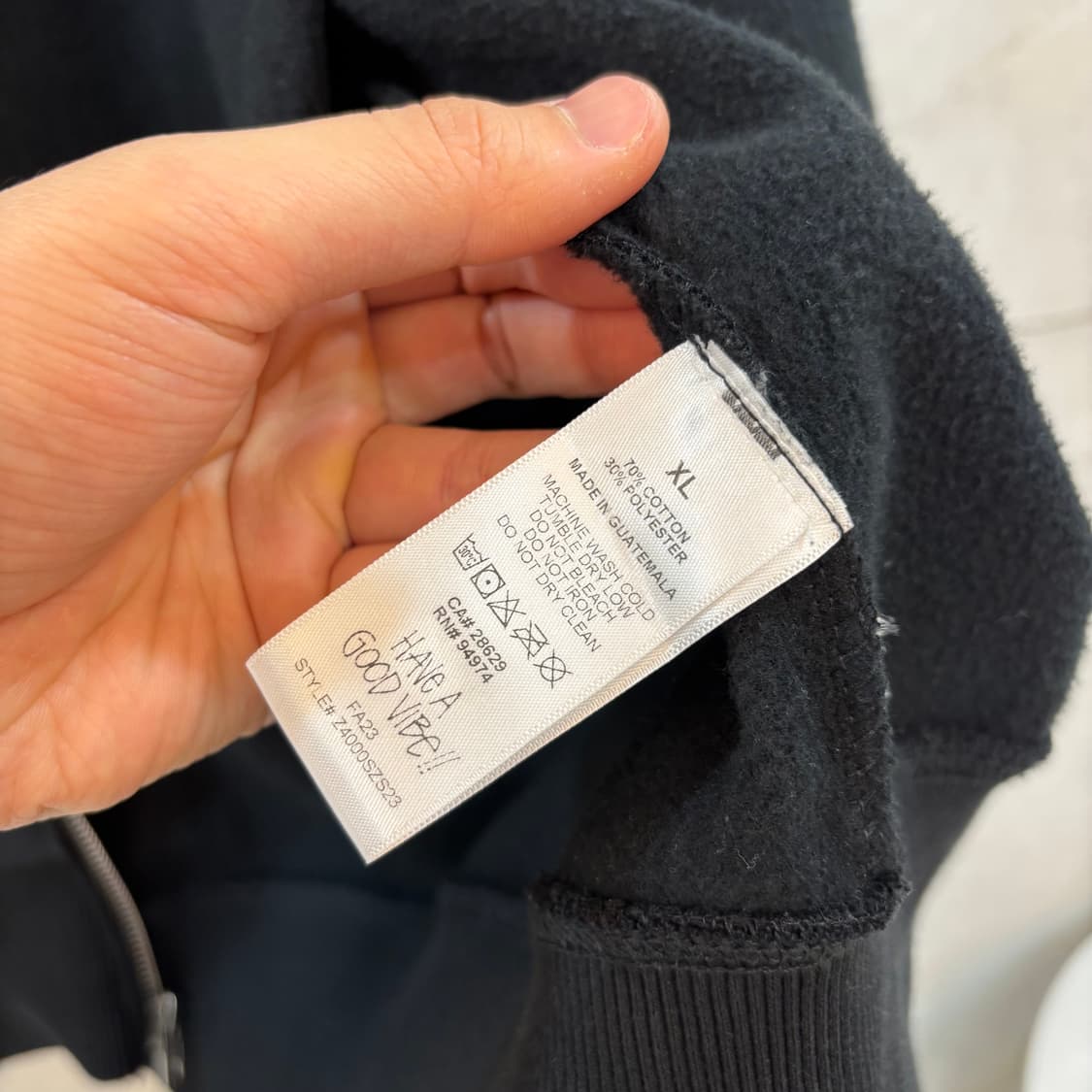 스투시 2023 블랙 후드집업 XL  상품이미지4