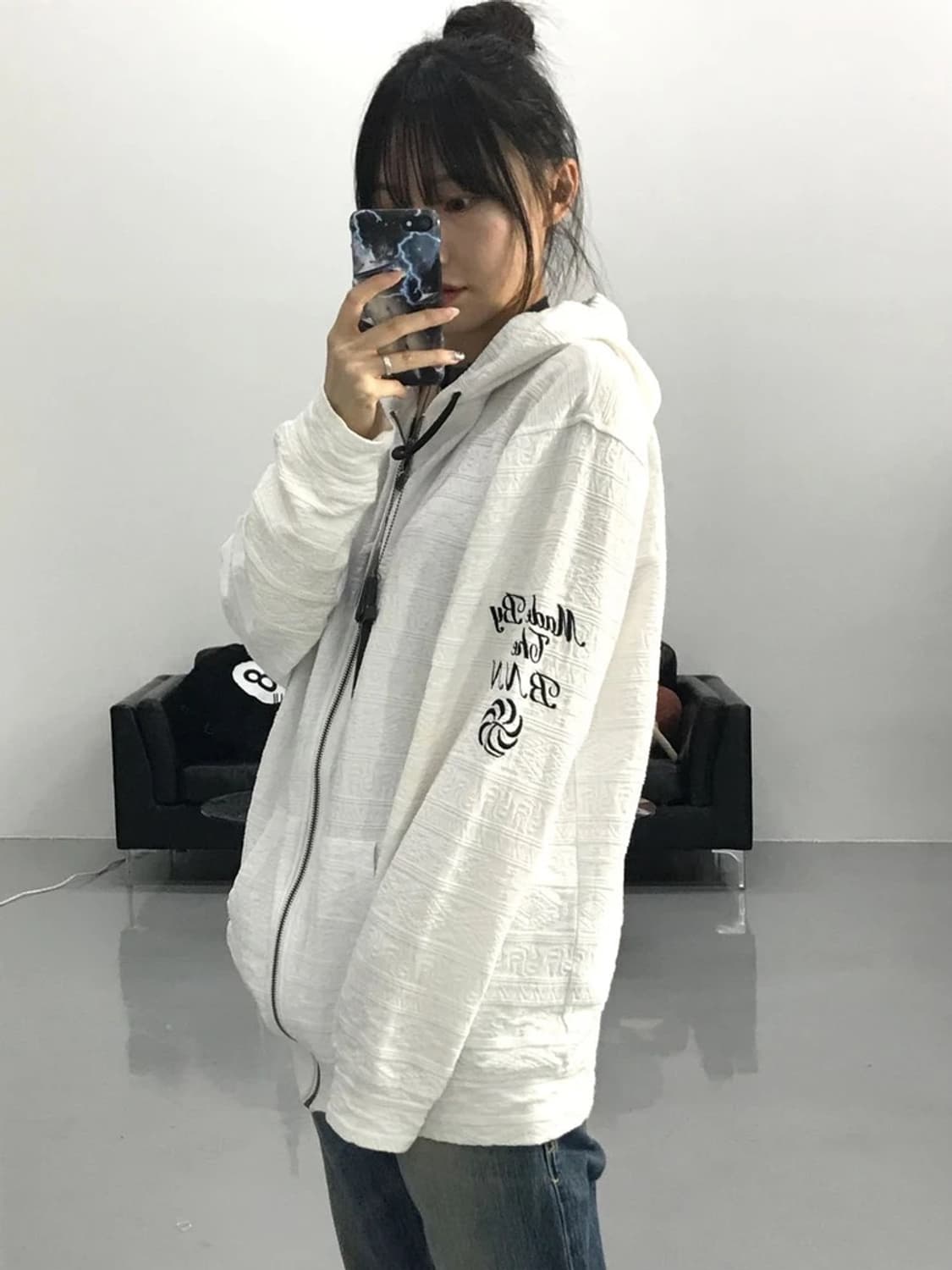 바나나 세븐 화이트 후드집업 상품이미지2