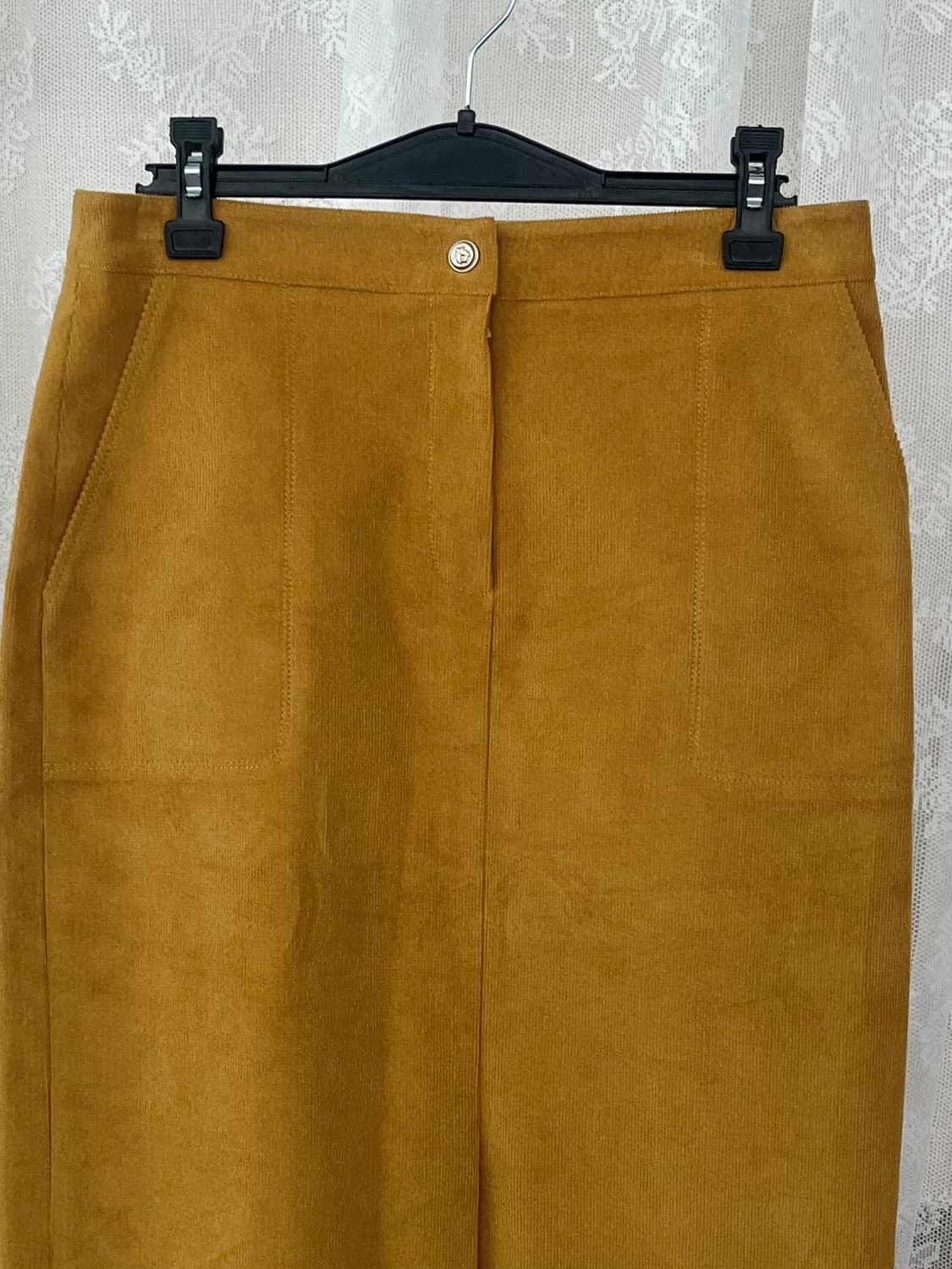 66) 주크 ZOOC 코듀로이 미디 스커트 머스타드 상품이미지3