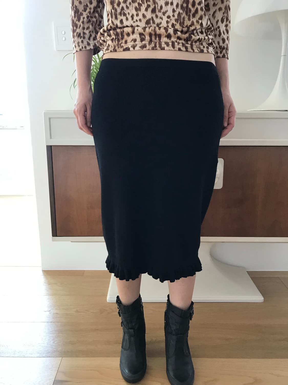 vintage frill knit skirt 상품이미지5