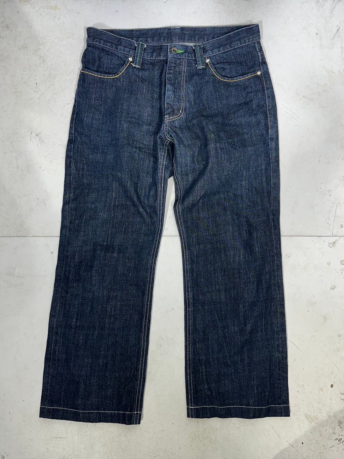 90s 일본 빈티지 진청 자수 워크 팬츠 청바지 데님 팬츠 상품이미지4