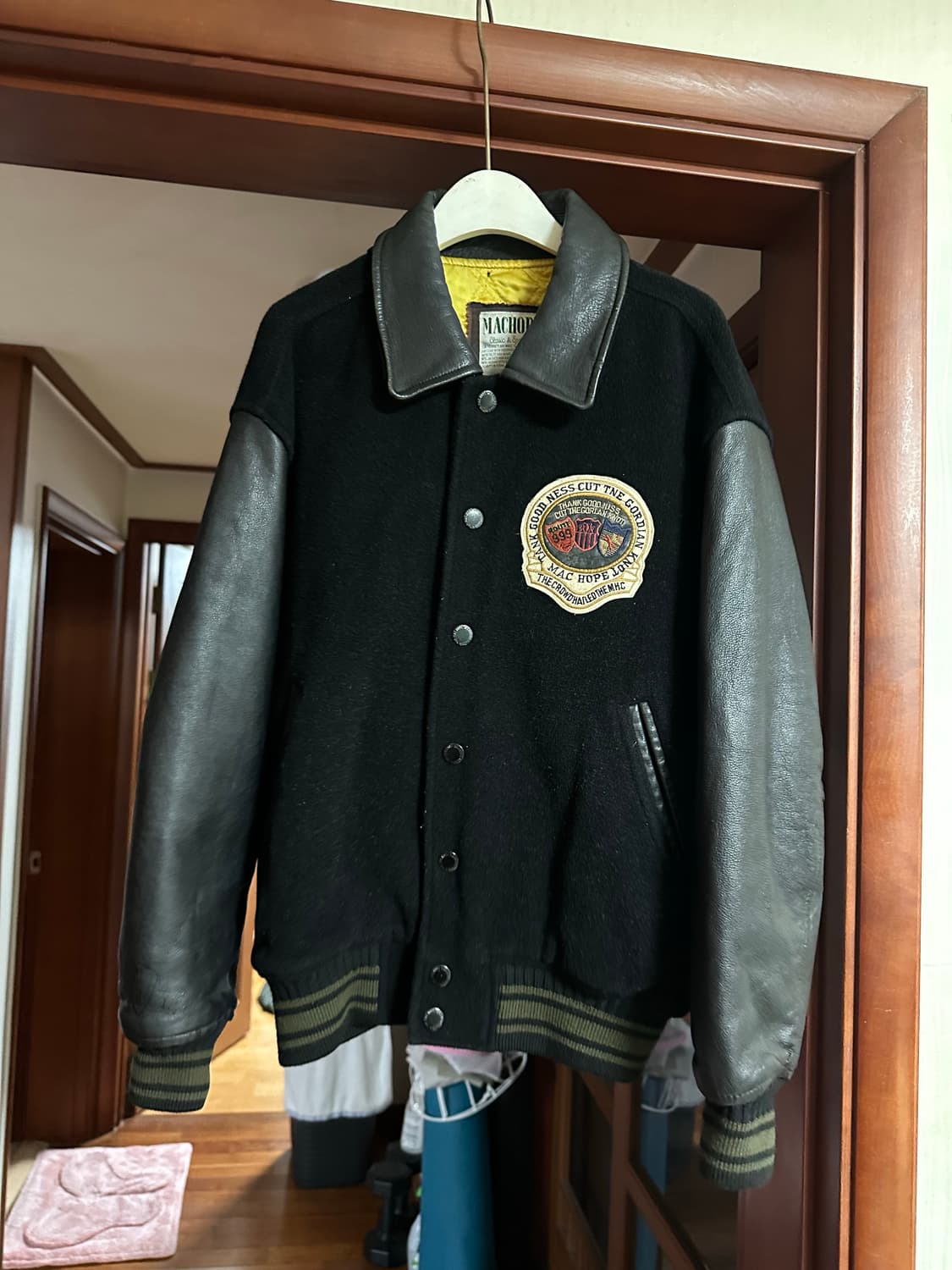 빈티지 바시티 자켓 블랙 M사이즈 상품이미지1