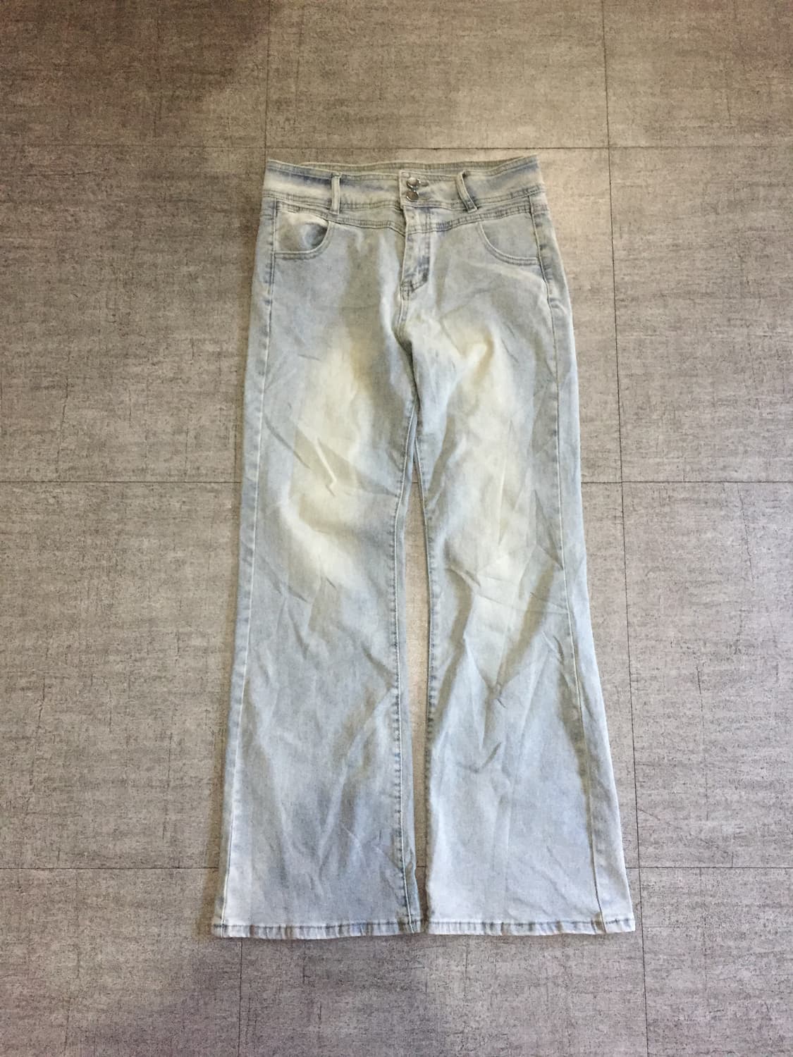 일본빈티지 핀터깔y2k 긱시크보헤미안 투버튼 세미부츠컷팬츠 상품이미지1