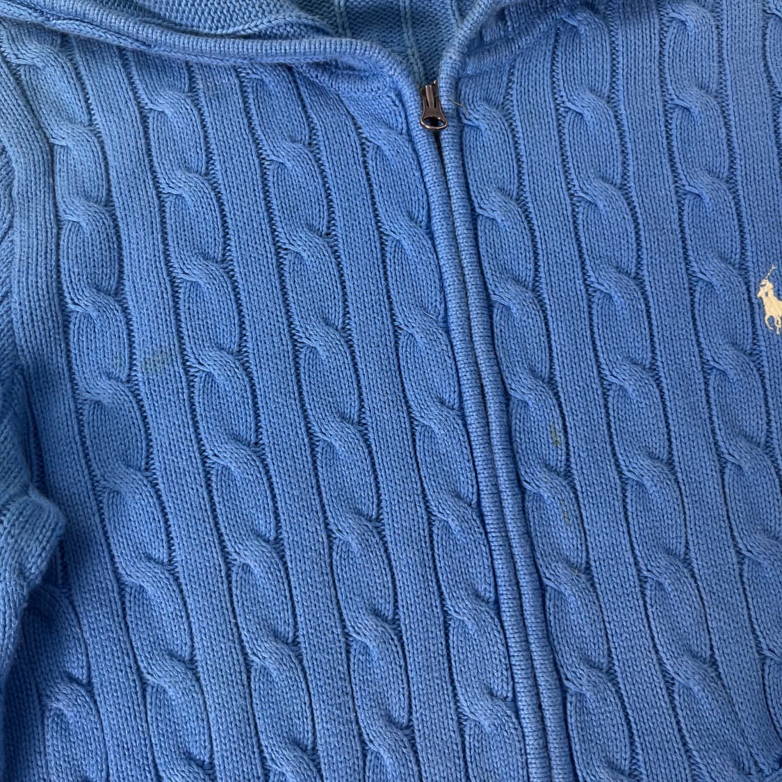 W 95 폴로랄프로렌 스포츠 꽈배기 니트 후드집업 상품이미지5